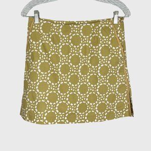 Golftini Womens Patio Golf Skort Tan White Circle Print Skirt Short size 6